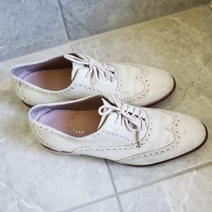 Cole Haan Alisa Oxford Wingtip Suede Beige/Pink
